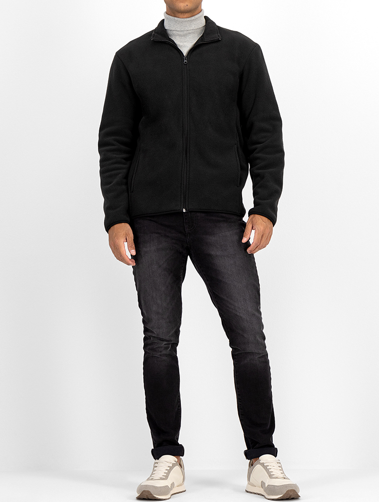 MyRunway | Shop Woolworths Black Anti Pill Zipped Fleece Jacket